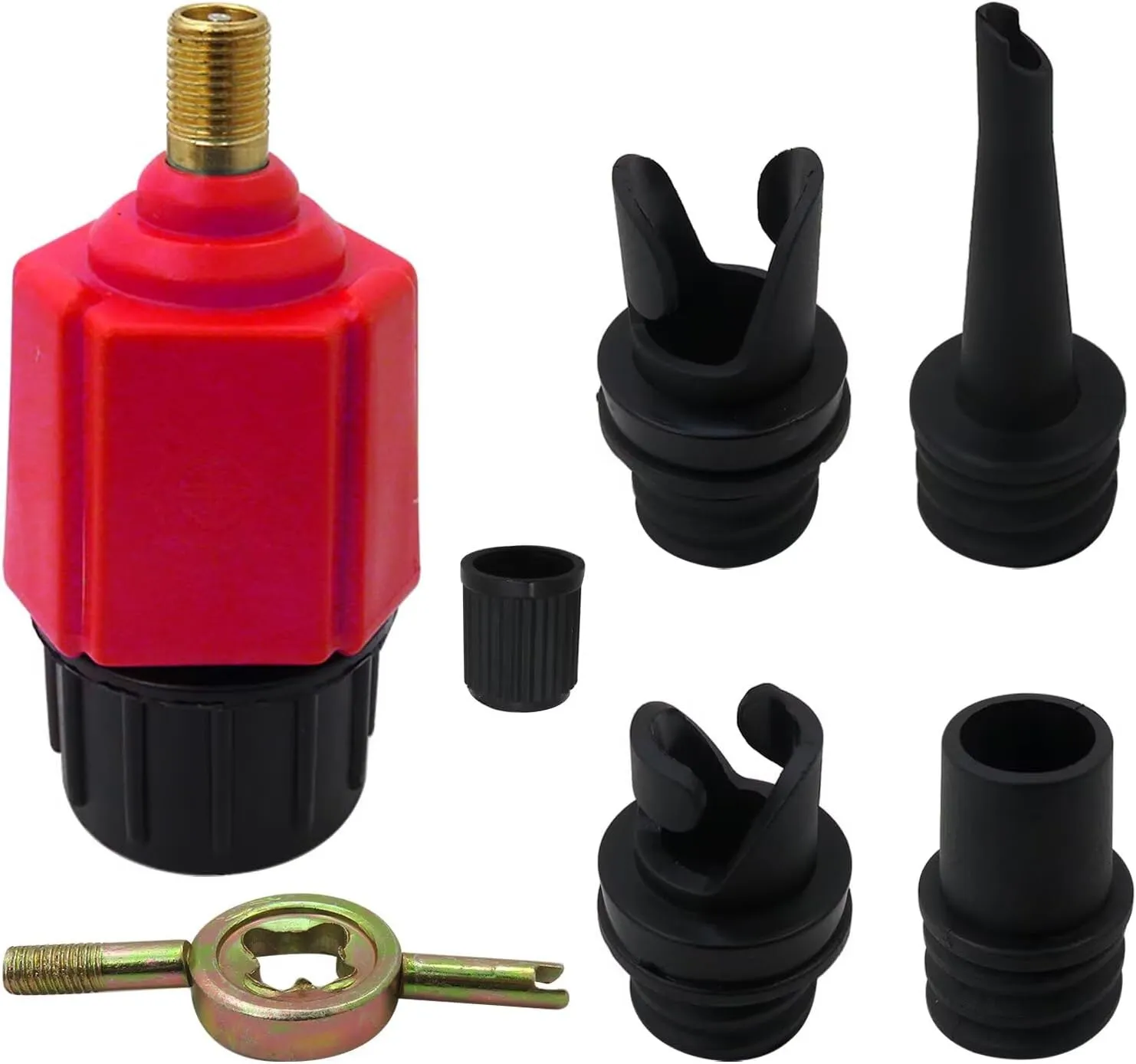 2025 New Inflatable SUP Pump Adaptor Air Pump Converter, Multifunction Sup Valve Adapter with 4 Air Valve Nozzles for Inflatable Boat, Stand Up Paddle Board, Inflatable Bed, Surf Paddle Board