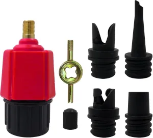 2025 New Inflatable SUP Pump Adaptor Air Pump Converter, Multifunction Sup Valve Adapter with 4 Air Valve Nozzles for Inflatable Boat, Stand Up Paddle Board, Inflatable Bed, Surf Paddle Board