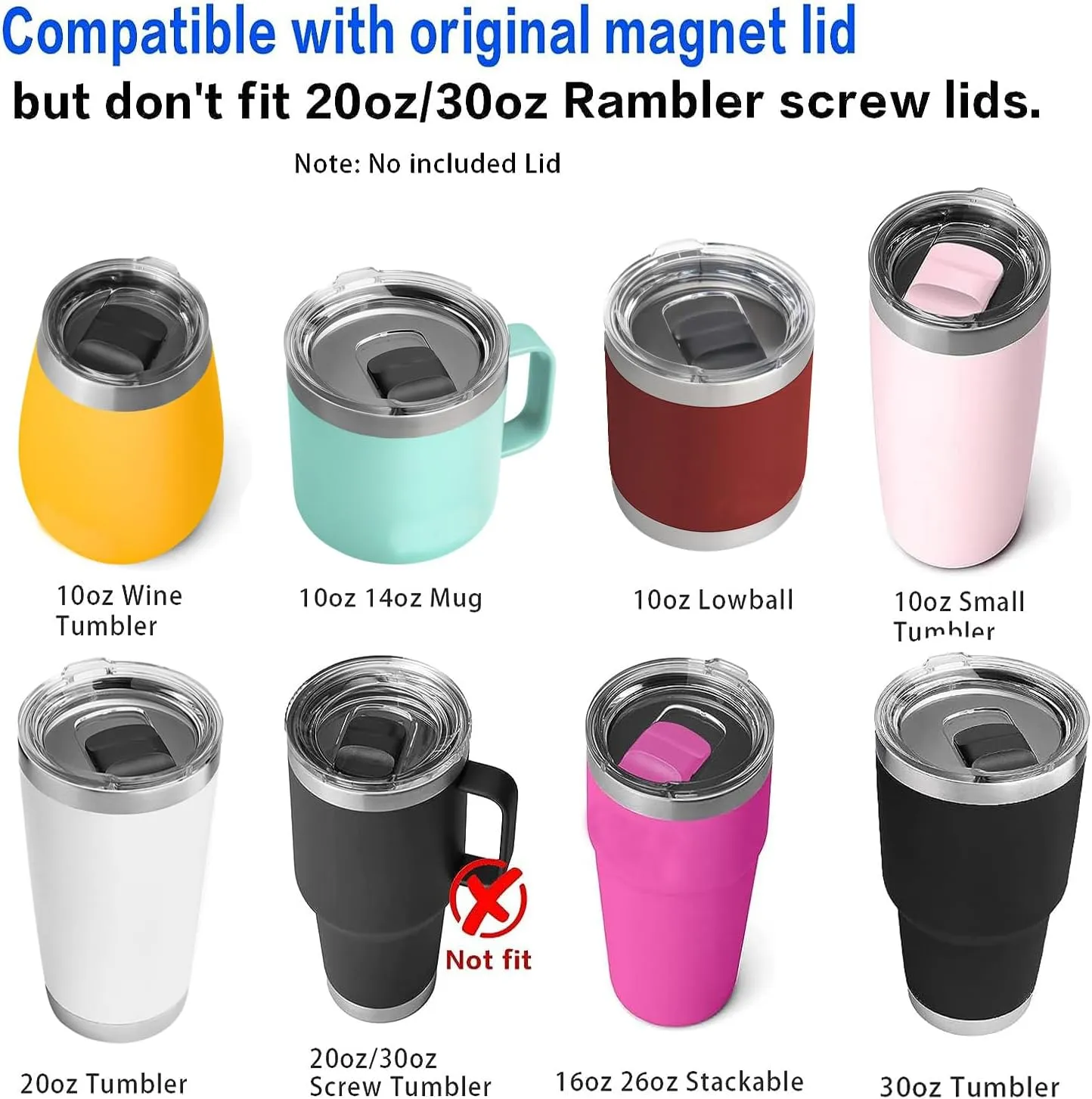 2025 New Upgrade Magnetic Slider Replacement Block, Slider Lid Magnet for Yeti Lids 10 oz, 14oz, 16 oz, 20 oz, 26 oz, 30 oz (Black Black)