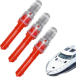 3 PCS Boat Flares, 2025 New Electronic Boat Flare Coast Guard Approved, Waterproof Emergency Signals, Boat Safety Kit for Fishing Nets, Buoys & Boats