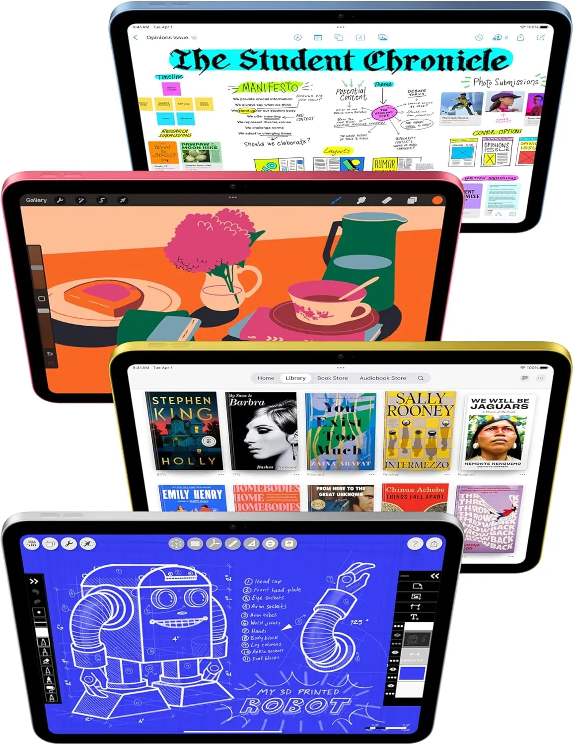 Apple iPad 11-inch: A16 chip, 11-inch Model, Liquid Retina Display, 128GB, Wi-Fi 6, 12MP Front/12MP Back Camera, Touch ID, All-Day Battery Life  Silver