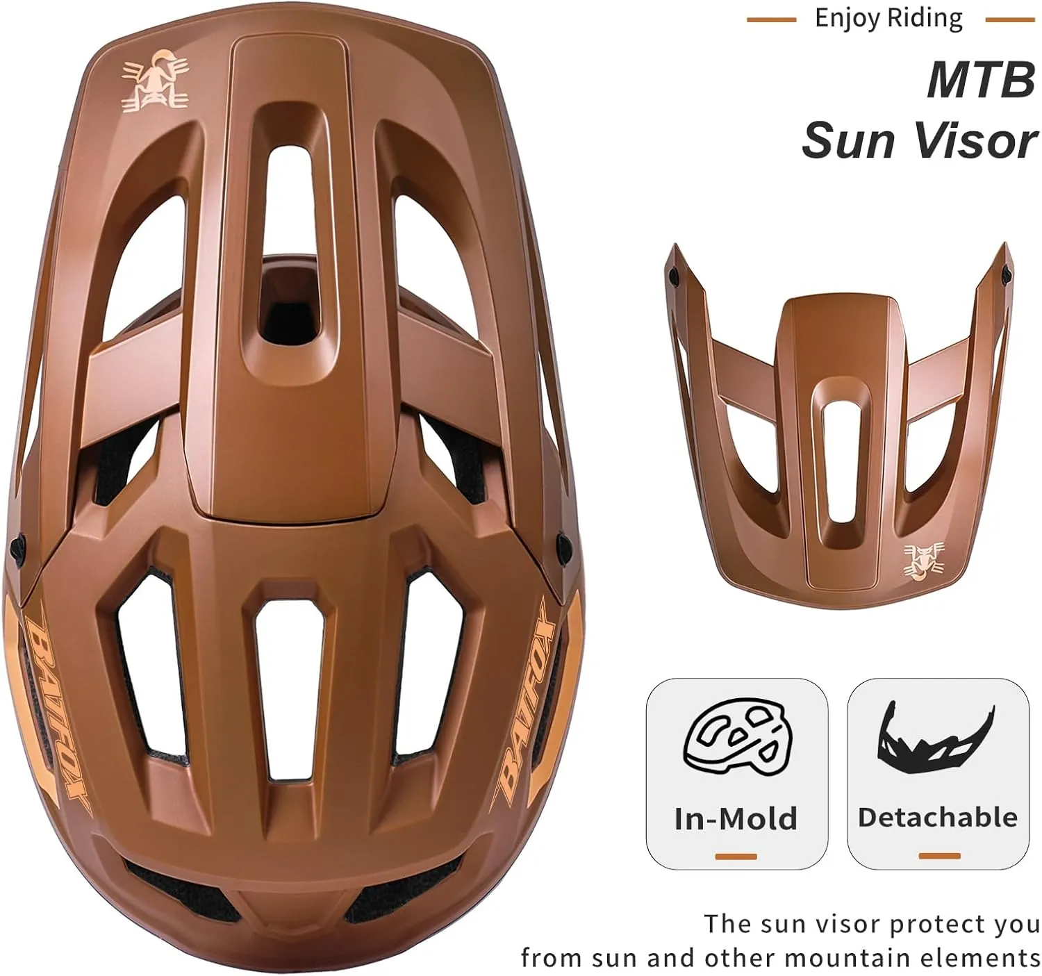 BATFOX Bike Helmet,Mountain Bike Helmet Helmets for Men Women Adults Youth
