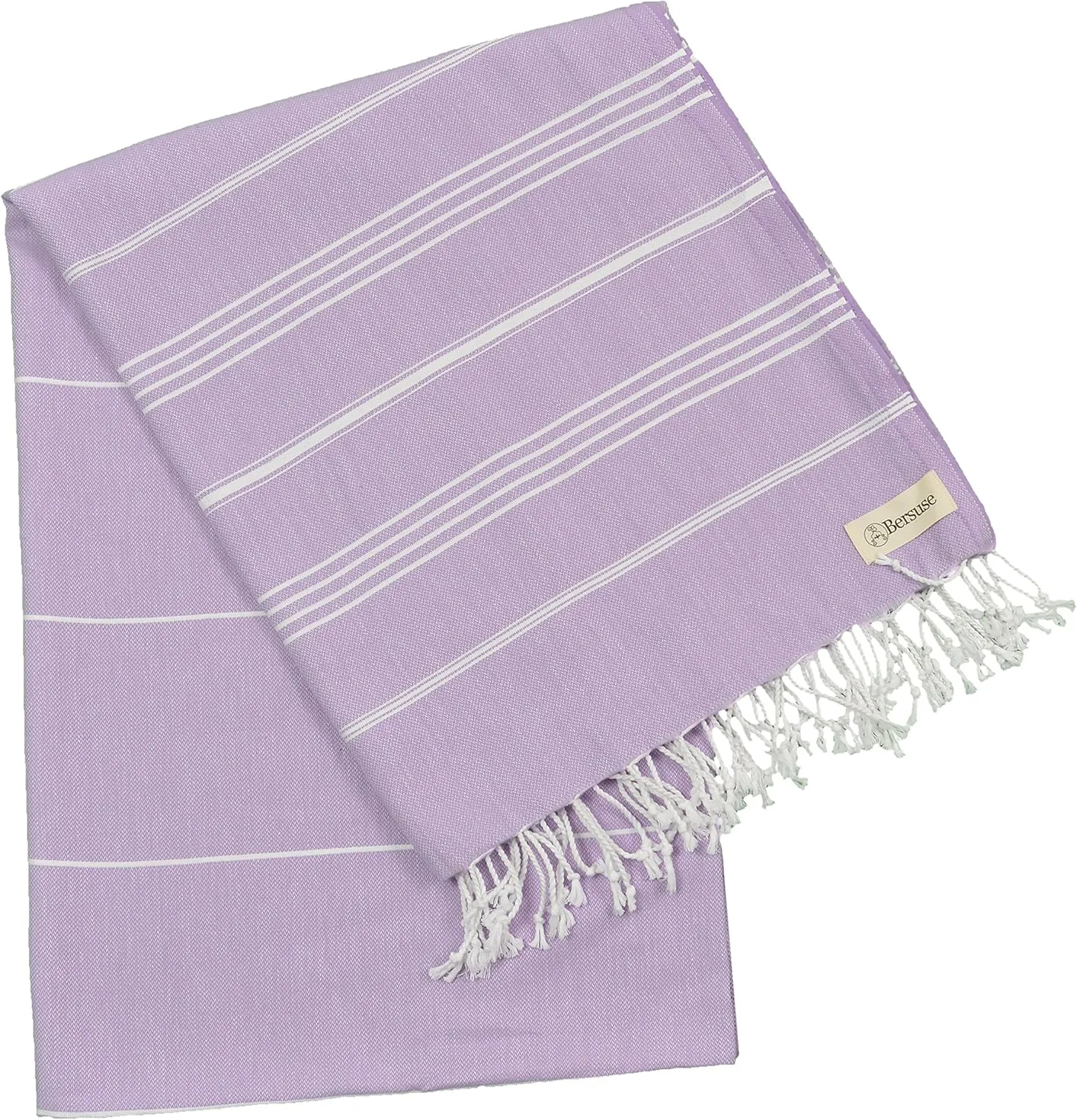 Bersuse Towels Anatolia XL Beach Blanket Throw Blanket Turkish Towel 100% Cotton Extra-Large Quick-Dry Lightweight Premium Peshtemal Towel - 61x82 Inches, Lilac