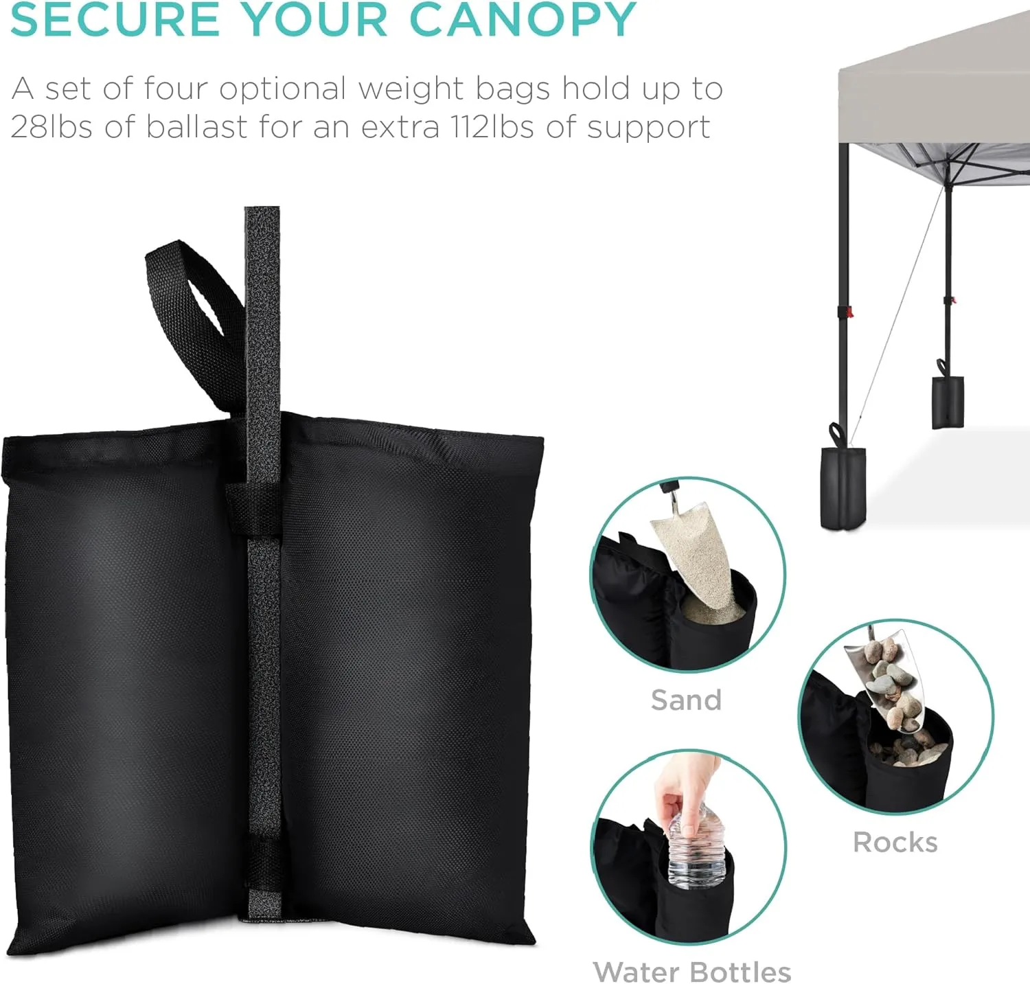 Best Choice Products 10x10ft 1-Person Setup Pop Up Canopy Tent Instant Portable Shelter w/ 1-Button Push, Case, 4 Weight Bags - Light Gray