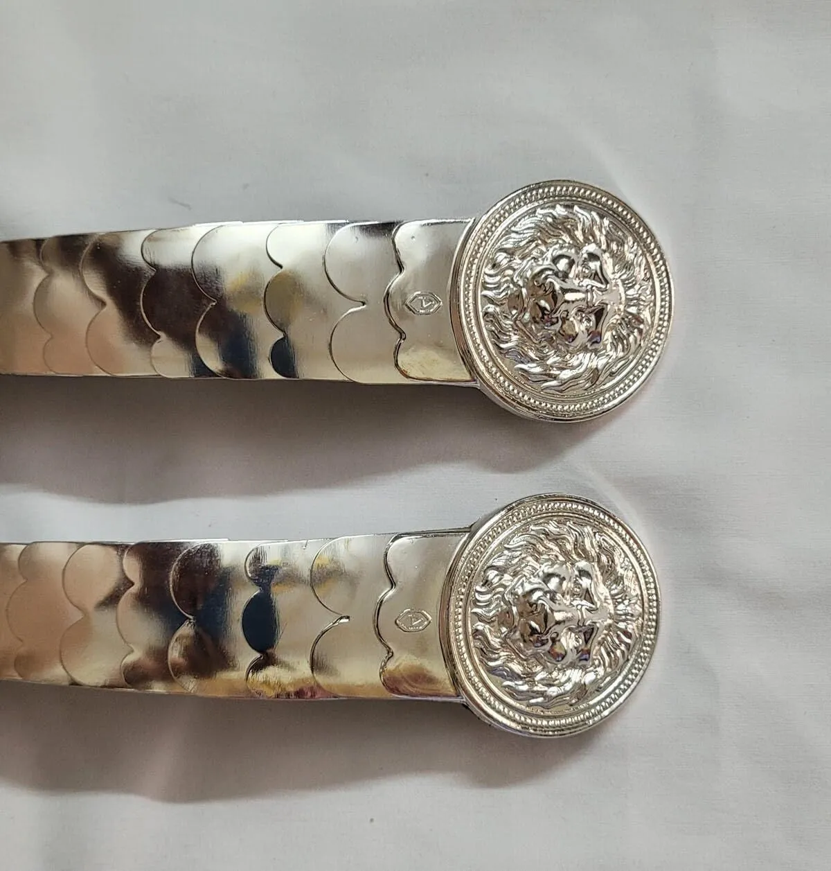 Exquisite Brass Lion Head Chinstrap Accessory is Authentic Spare Part of an of French M1912 Gendarmerie Helmet Ideal for Collectors Silver