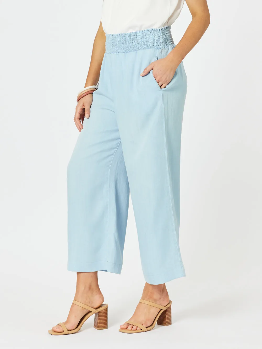 Harlow Wide Leg Pant - Blue