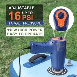 Hoseless SUP Air Pump, 16 PSI Electric Paddle Board Pump with Auto-Off Feature ISup Inflator for Inflatable Stand-Up PaddleBoards, Kayaks, Boats