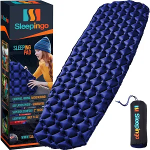 Inflatable Mat for Camping - Ultralight Sleeping Pad for Campings and Backpackings - Compact Air Mattress - Camping Mat with Tear-Resistant Ripstop Nylon - 73.5" x 21.5" - Blue