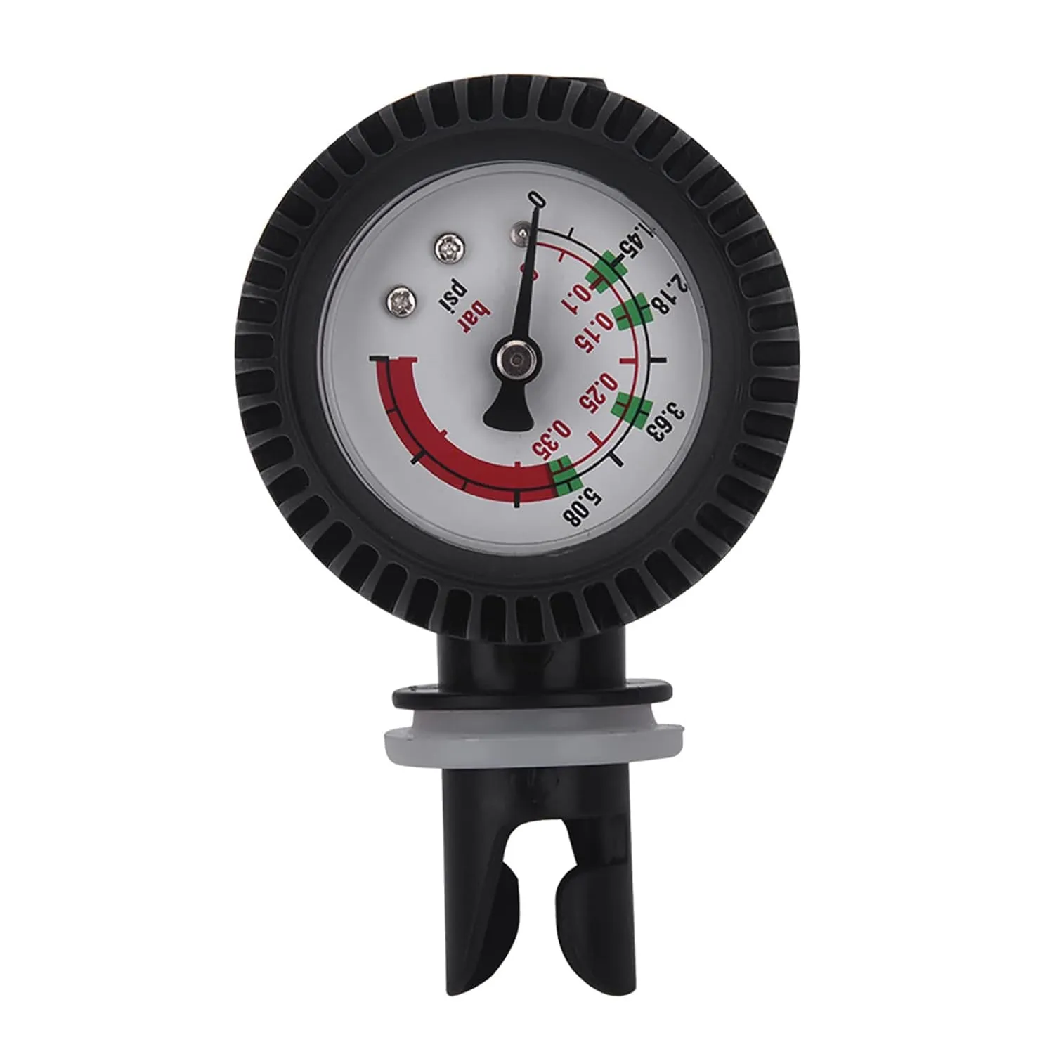 Kayak Barometer, Kayak Air Pressure Gauge, 0-0.35 Bar/0-5.08 PSI Nylon Inflatable Boat Air Pressure Gauge Kayak Barometer with Valve Adaptor for Inflatable Boat Kayak Raft Rowing