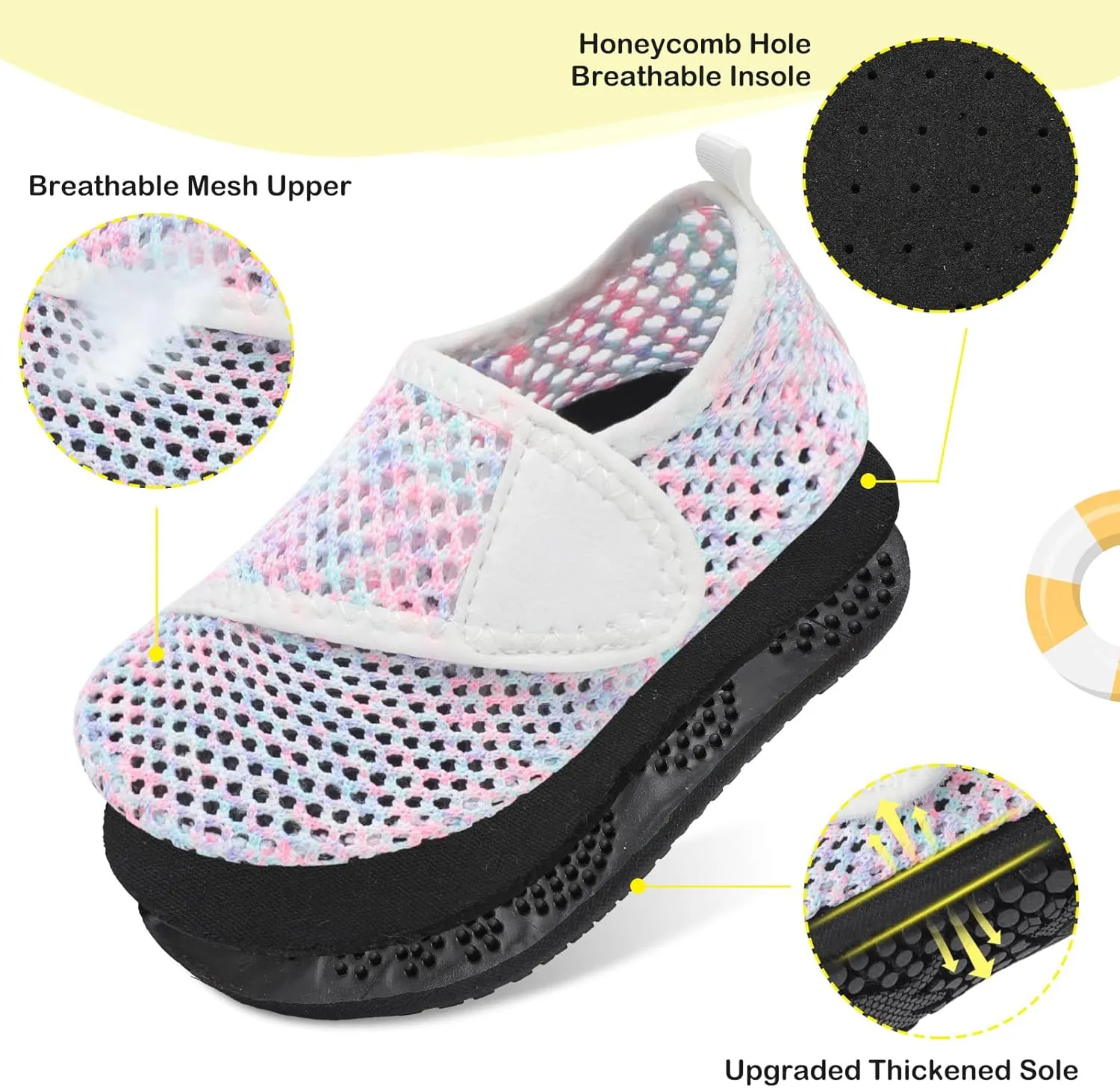 LeIsfIt Toddler Water Shoes Girls Boys Swim Beach Shoes Barefoot Aqua Socks Kids Non-Slip Water Socks