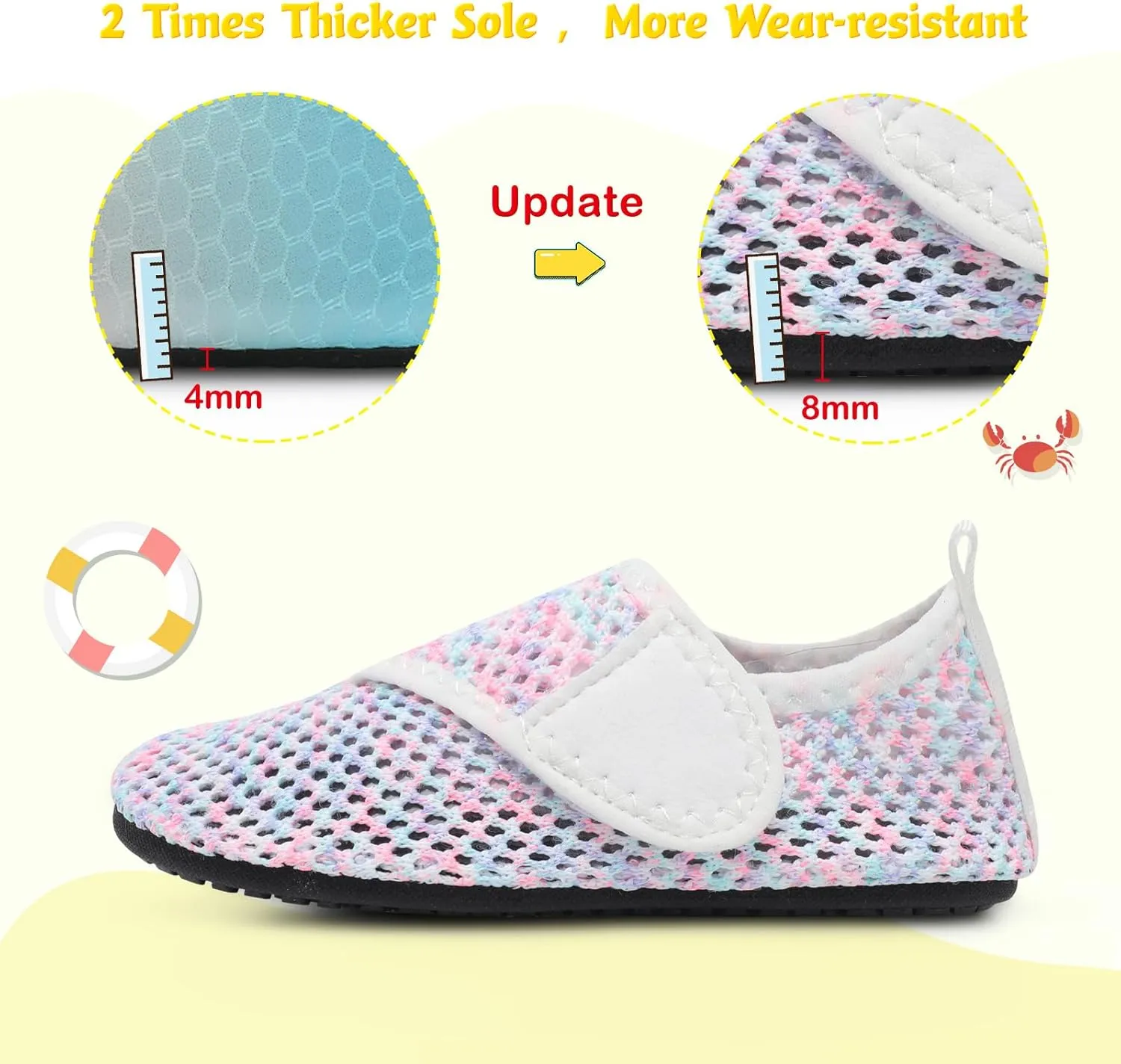 LeIsfIt Toddler Water Shoes Girls Boys Swim Beach Shoes Barefoot Aqua Socks Kids Non-Slip Water Socks