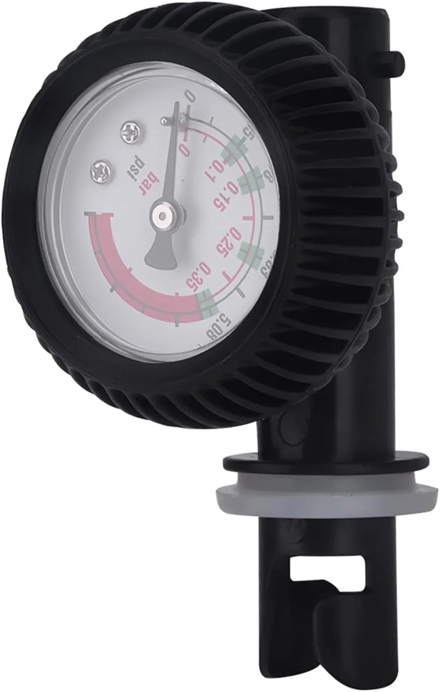 Nylon Inflatable Boat Air Pressure Gauge Barometer Black for Kayak Raft