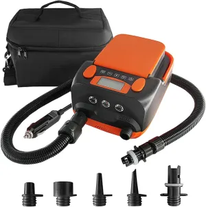 Paddle Board Electric Air Pump 16PSI Sup Air Pump with Battery,Rechargeable 6000mAH Deflatable Inflatable Pump SUP DC12V 110W