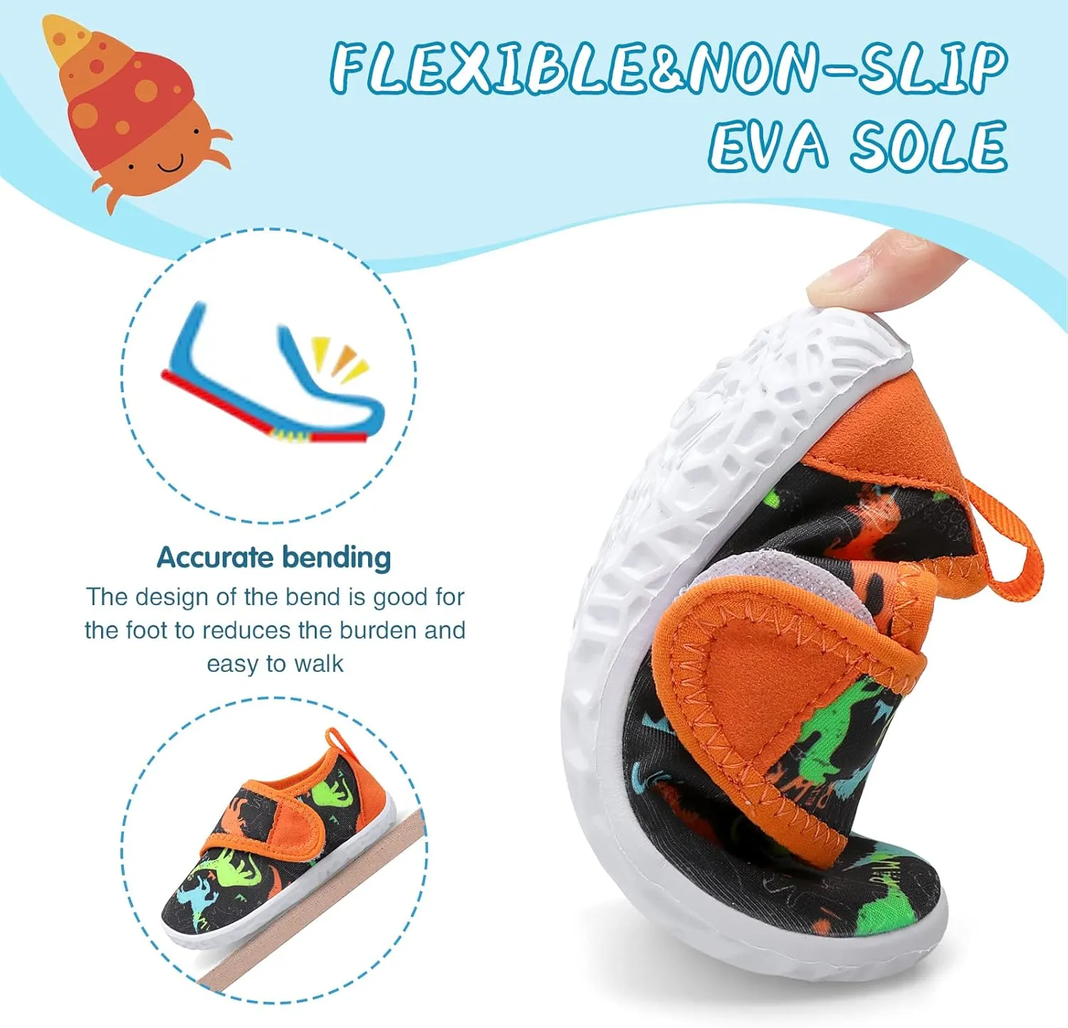 shopUAL Toddler Water Shoes Kids Girls Boys Beach Aqua Socks Skin Barefoot Walking Water Shoes Quick Dry Non-Slip Breathable Swim Pool Surf