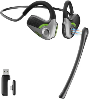Ulian Wireless Gaming Headphone with Detachable Noise Canceling Mic for PC, PS4, PS5, Switch, Xbox, Bluetooth   2.4Ghz USB   Type-C Connections, Low Latency, Lightweight, Stereo Sound